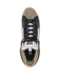 weiße und schwarze hohe Sneakers aus Leder von Just Cavalli