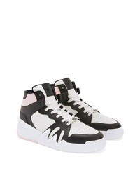 weiße und schwarze hohe Sneakers aus Leder von Giuseppe Zanotti