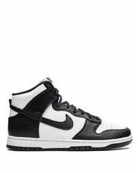 weiße und schwarze hohe Sneakers aus Leder von Nike