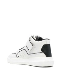 weiße und schwarze hohe Sneakers aus Leder von Calvin Klein
