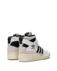 weiße und schwarze hohe Sneakers aus Leder von adidas