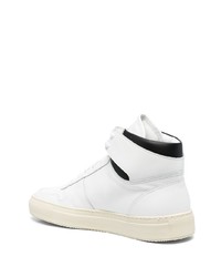 weiße und schwarze hohe Sneakers aus Leder von Common Projects