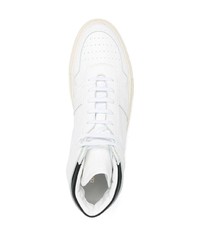 weiße und schwarze hohe Sneakers aus Leder von Common Projects