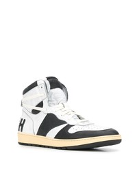 weiße und schwarze hohe Sneakers aus Leder von Rhude