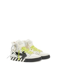 weiße und schwarze hohe Sneakers aus Leder von Off-White