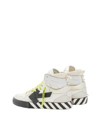 weiße und schwarze hohe Sneakers aus Leder von Off-White