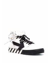 weiße und schwarze hohe Sneakers aus Leder von Off-White