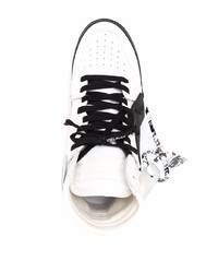 weiße und schwarze hohe Sneakers aus Leder von Off-White