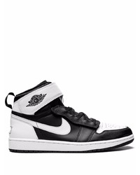 weiße und schwarze hohe Sneakers aus Leder von Jordan