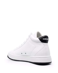 weiße und schwarze hohe Sneakers aus Leder von Kenzo