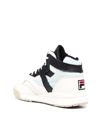 weiße und schwarze hohe Sneakers aus Leder von Fila