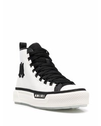 weiße und schwarze hohe Sneakers aus Leder von Amiri