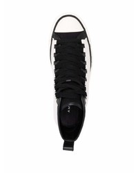 weiße und schwarze hohe Sneakers aus Leder von Amiri