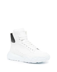 weiße und schwarze hohe Sneakers aus Leder von Alexander McQueen