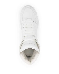 weiße und schwarze hohe Sneakers aus Leder von Alexander McQueen