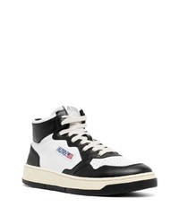 weiße und schwarze hohe Sneakers aus Leder von AUTRY