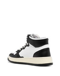 weiße und schwarze hohe Sneakers aus Leder von AUTRY