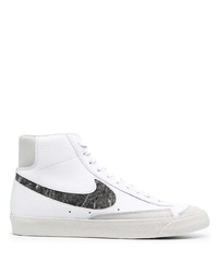 weiße und schwarze hohe Sneakers aus Leder von Nike