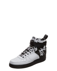 weiße und schwarze hohe Sneakers aus Leder von Nike Sportswear
