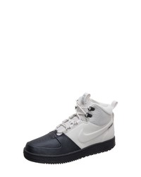 weiße und schwarze hohe Sneakers aus Leder von Nike Sportswear