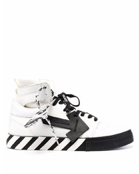 weiße und schwarze hohe Sneakers aus Leder von Off-White