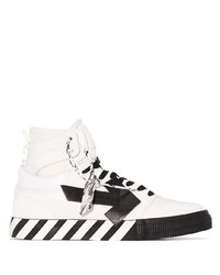 weiße und schwarze hohe Sneakers aus Leder von Off-White