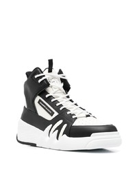 weiße und schwarze hohe Sneakers aus Leder von Giuseppe Zanotti