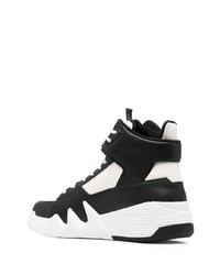 weiße und schwarze hohe Sneakers aus Leder von Giuseppe Zanotti