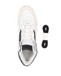 weiße und schwarze hohe Sneakers aus Leder von Rhude