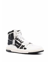 weiße und schwarze hohe Sneakers aus Leder von Amiri