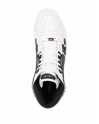 weiße und schwarze hohe Sneakers aus Leder von Amiri