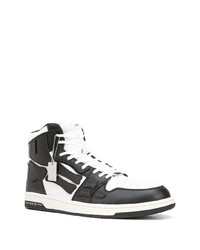 weiße und schwarze hohe Sneakers aus Leder von Amiri