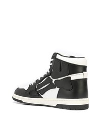 weiße und schwarze hohe Sneakers aus Leder von Amiri