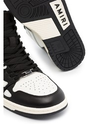 weiße und schwarze hohe Sneakers aus Leder von Amiri