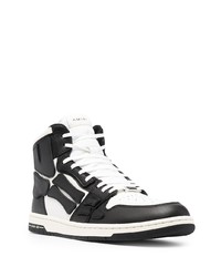 weiße und schwarze hohe Sneakers aus Leder von Amiri