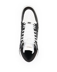 weiße und schwarze hohe Sneakers aus Leder von Amiri