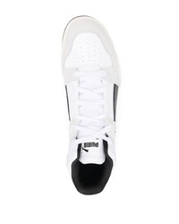 weiße und schwarze hohe Sneakers aus Leder von Puma