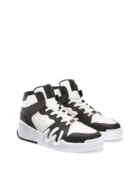 weiße und schwarze hohe Sneakers aus Leder von Giuseppe Zanotti