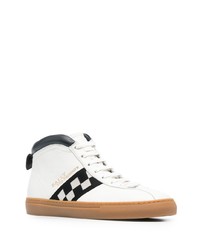 weiße und schwarze hohe Sneakers aus Leder von Bally