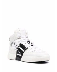 weiße und schwarze hohe Sneakers aus Leder von Valentino Garavani