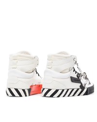 weiße und schwarze hohe Sneakers aus Leder von Off-White