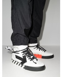 weiße und schwarze hohe Sneakers aus Leder von Off-White