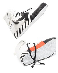 weiße und schwarze hohe Sneakers aus Leder von Off-White