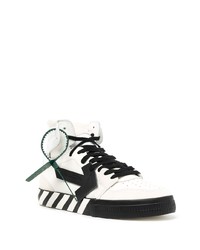 weiße und schwarze hohe Sneakers aus Leder von Off-White