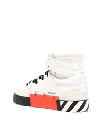 weiße und schwarze hohe Sneakers aus Leder von Off-White