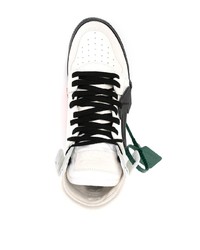 weiße und schwarze hohe Sneakers aus Leder von Off-White