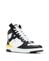 weiße und schwarze hohe Sneakers aus Leder von Givenchy