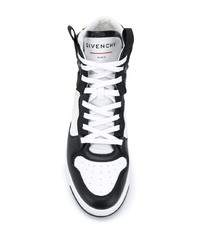 weiße und schwarze hohe Sneakers aus Leder von Givenchy