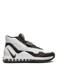 weiße und schwarze hohe Sneakers aus Segeltuch von Nike