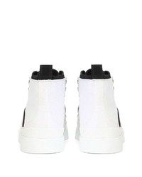 weiße und schwarze hohe Sneakers aus Segeltuch von Dolce & Gabbana